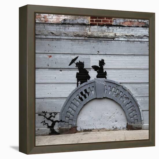 NYC Japanese Bridge-Banksy-Framed Premier Image Canvas