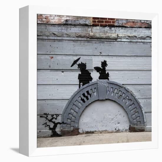 NYC Japanese Bridge-Banksy-Framed Premier Image Canvas