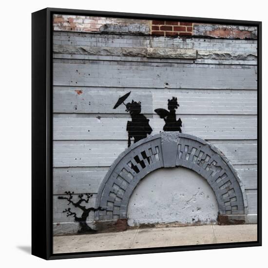 NYC Japanese Bridge-Banksy-Framed Premier Image Canvas