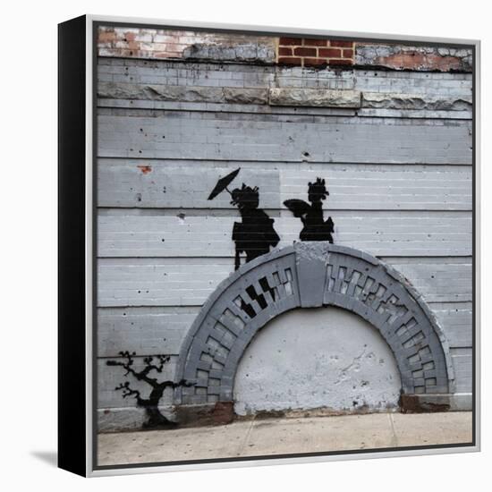 NYC Japanese Bridge-Banksy-Framed Premier Image Canvas