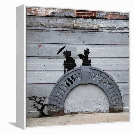 NYC Japanese Bridge-Banksy-Framed Premier Image Canvas