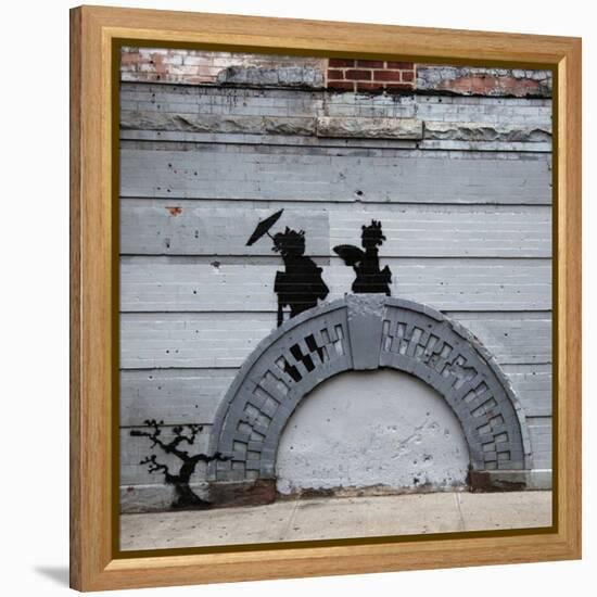 NYC Japanese Bridge-Banksy-Framed Premier Image Canvas