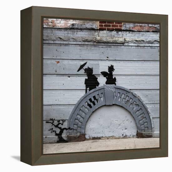 NYC Japanese Bridge-Banksy-Framed Premier Image Canvas