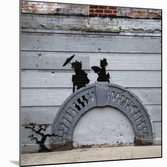 NYC Japanese Bridge-Banksy-Mounted Premium Giclee Print