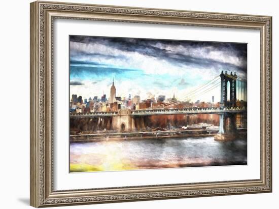 NYC Manhattan Bridge-Philippe Hugonnard-Framed Giclee Print