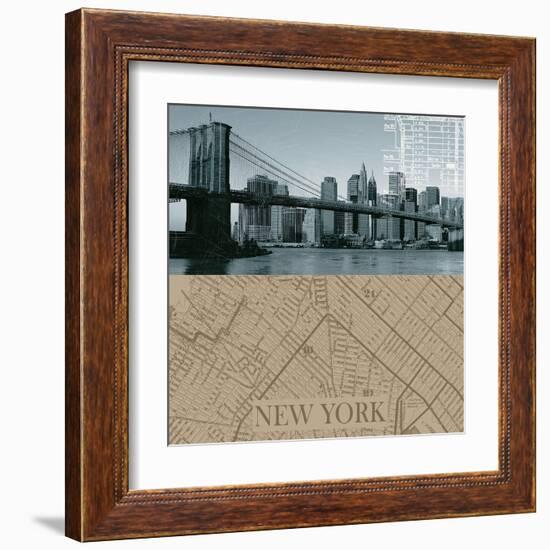 NYC Map I-The Vintage Collection-Framed Art Print