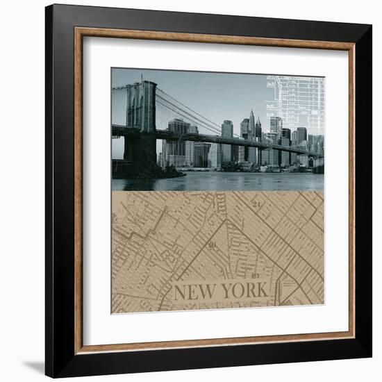 NYC Map I-The Vintage Collection-Framed Art Print