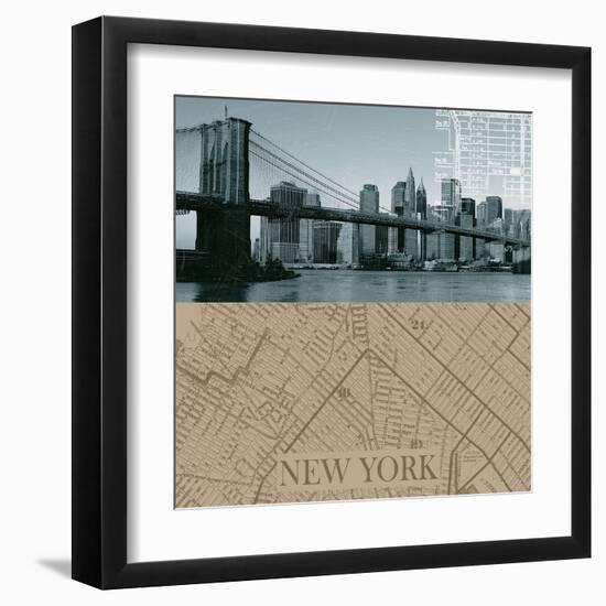 NYC Map I-The Vintage Collection-Framed Art Print