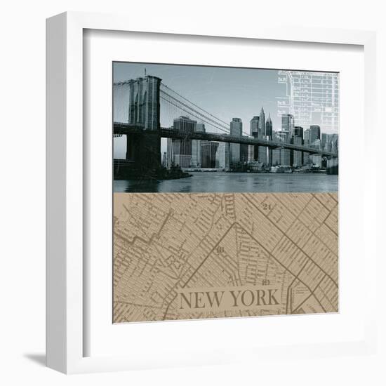 NYC Map I-The Vintage Collection-Framed Art Print