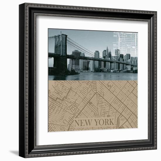 NYC Map I-The Vintage Collection-Framed Art Print