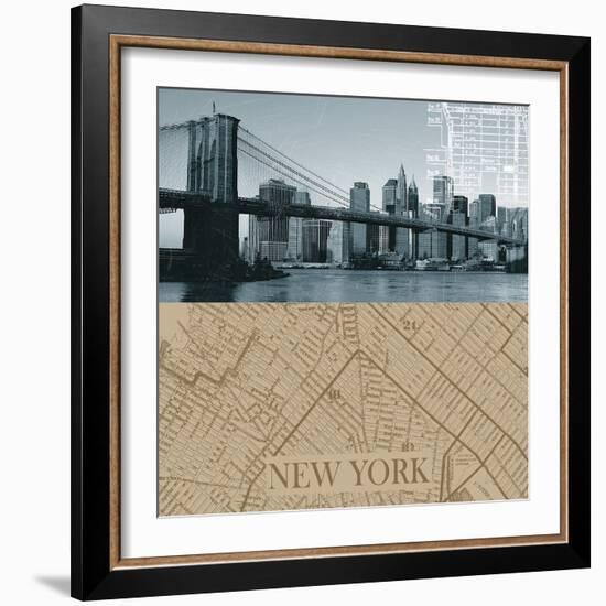 NYC Map I-The Vintage Collection-Framed Giclee Print