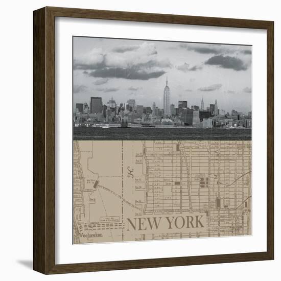 NYC Map II-The Vintage Collection-Framed Giclee Print