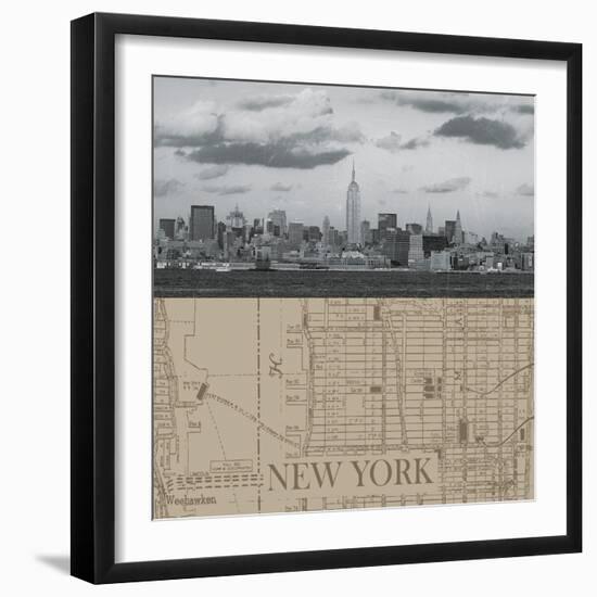 NYC Map II-The Vintage Collection-Framed Giclee Print