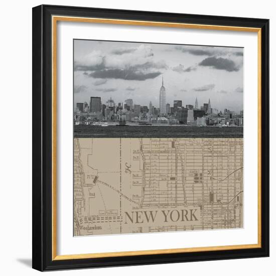 NYC Map II-The Vintage Collection-Framed Giclee Print