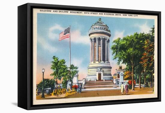 NYC, New York - 89th St & Riverside Drive Soldiers' & Sailors' Monument-Lantern Press-Framed Stretched Canvas