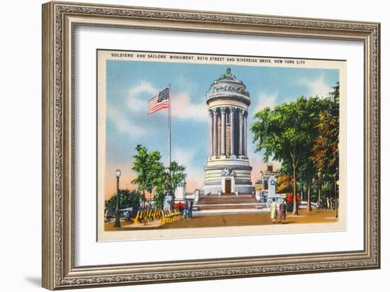 NYC, New York - 89th St & Riverside Drive Soldiers' & Sailors' Monument-Lantern Press-Framed Art Print