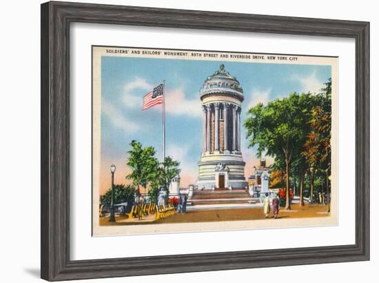 NYC, New York - 89th St & Riverside Drive Soldiers' & Sailors' Monument-Lantern Press-Framed Art Print