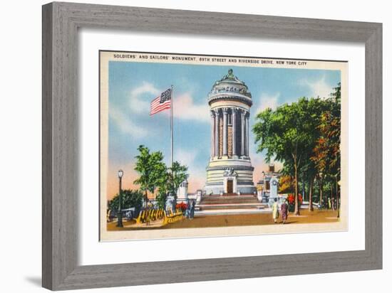 NYC, New York - 89th St & Riverside Drive Soldiers' & Sailors' Monument-Lantern Press-Framed Art Print