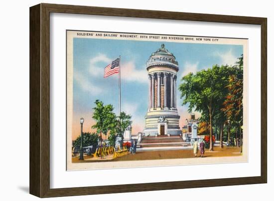 NYC, New York - 89th St & Riverside Drive Soldiers' & Sailors' Monument-Lantern Press-Framed Art Print