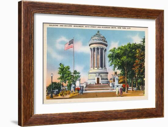 NYC, New York - 89th St & Riverside Drive Soldiers' & Sailors' Monument-Lantern Press-Framed Art Print