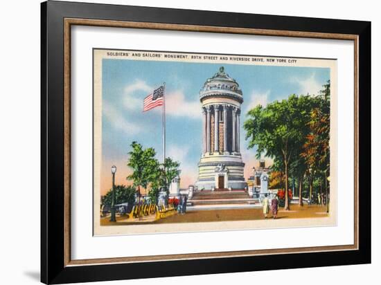 NYC, New York - 89th St & Riverside Drive Soldiers' & Sailors' Monument-Lantern Press-Framed Art Print