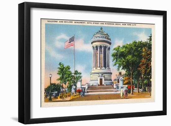 NYC, New York - 89th St & Riverside Drive Soldiers' & Sailors' Monument-Lantern Press-Framed Art Print