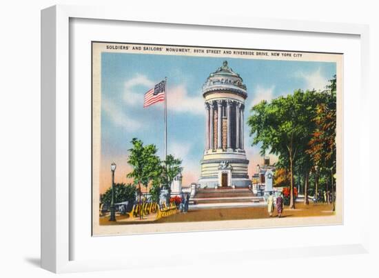 NYC, New York - 89th St & Riverside Drive Soldiers' & Sailors' Monument-Lantern Press-Framed Art Print