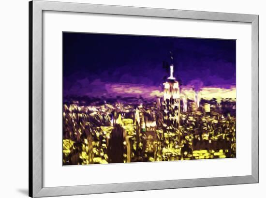 NYC Purple Sunset II - In the Style of Oil Painting-Philippe Hugonnard-Framed Giclee Print