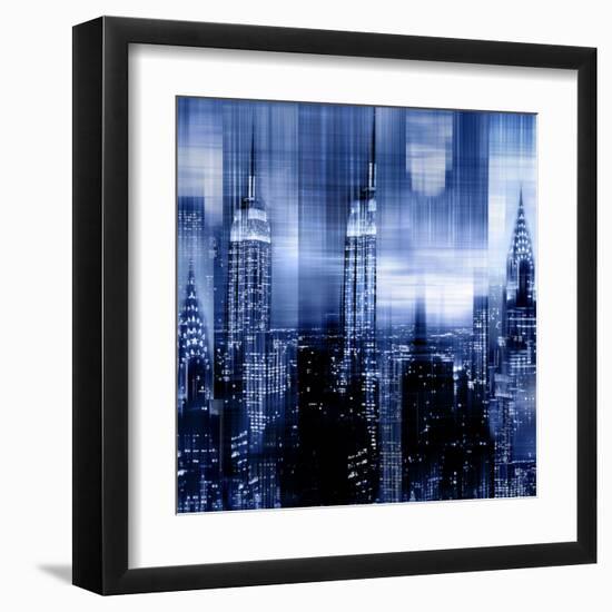 NYC - Reflections in Blue II-Kate Carrigan-Framed Art Print