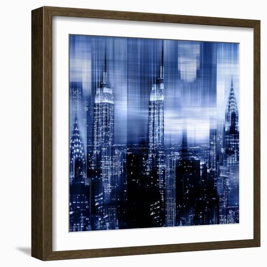 NYC - Reflections in Blue II-Kate Carrigan-Framed Art Print