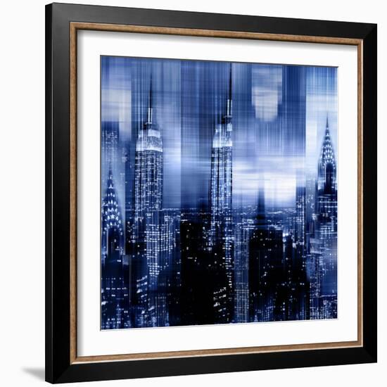 NYC - Reflections in Blue II-Kate Carrigan-Framed Art Print