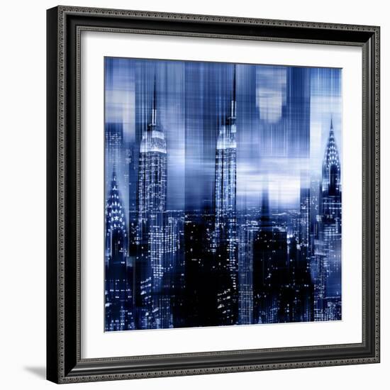 NYC - Reflections in Blue II-Kate Carrigan-Framed Art Print