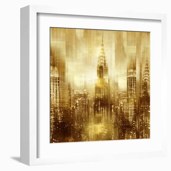 NYC - Reflections in Gold I-Kate Carrigan-Framed Art Print