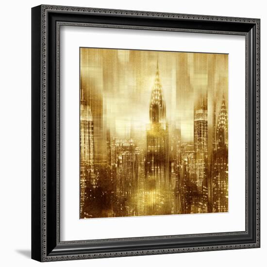 NYC - Reflections in Gold I-Kate Carrigan-Framed Art Print