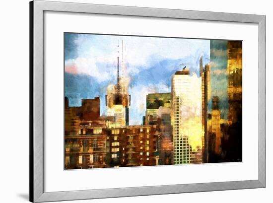 NYC Reflections Sunset-Philippe Hugonnard-Framed Giclee Print