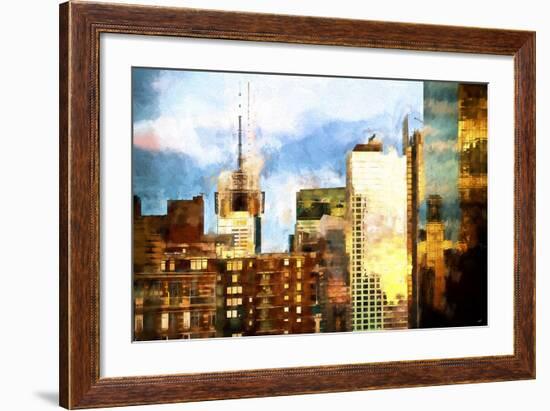 NYC Reflections Sunset-Philippe Hugonnard-Framed Giclee Print