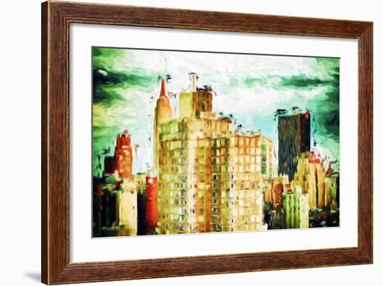 NYC Skygreen - In the Style of Oil Painting-Philippe Hugonnard-Framed Giclee Print