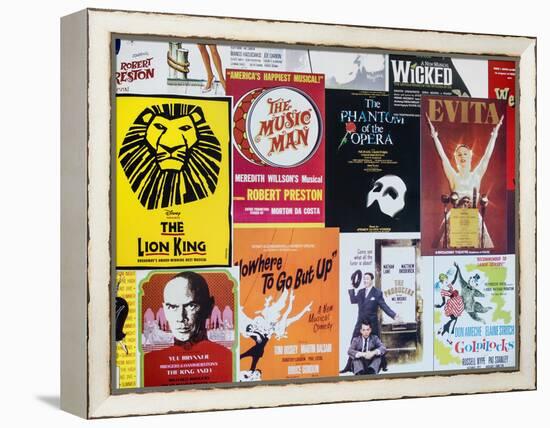 NYC Street Art - Patchwork of Old Posters of Broadway Musicals - Times Square - Manhattan-Philippe Hugonnard-Framed Premier Image Canvas