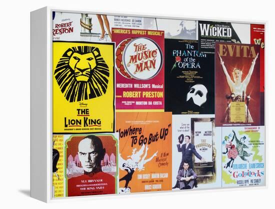 NYC Street Art - Patchwork of Old Posters of Broadway Musicals - Times Square - Manhattan-Philippe Hugonnard-Framed Premier Image Canvas