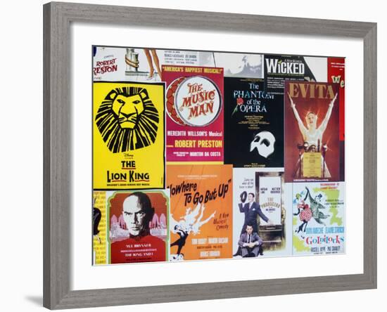 NYC Street Art - Patchwork of Old Posters of Broadway Musicals - Times Square - Manhattan-Philippe Hugonnard-Framed Photographic Print