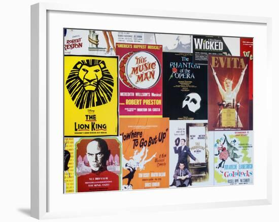 NYC Street Art - Patchwork of Old Posters of Broadway Musicals - Times Square - Manhattan-Philippe Hugonnard-Framed Photographic Print