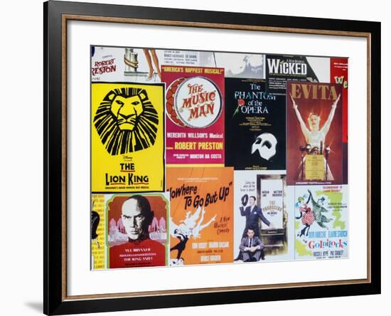 NYC Street Art - Patchwork of Old Posters of Broadway Musicals - Times Square - Manhattan-Philippe Hugonnard-Framed Photographic Print