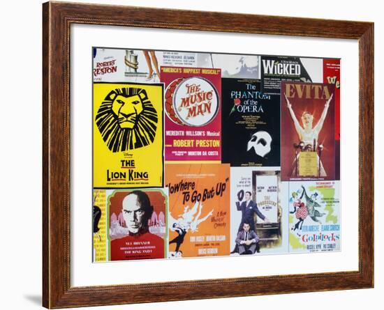 NYC Street Art - Patchwork of Old Posters of Broadway Musicals - Times Square - Manhattan-Philippe Hugonnard-Framed Photographic Print