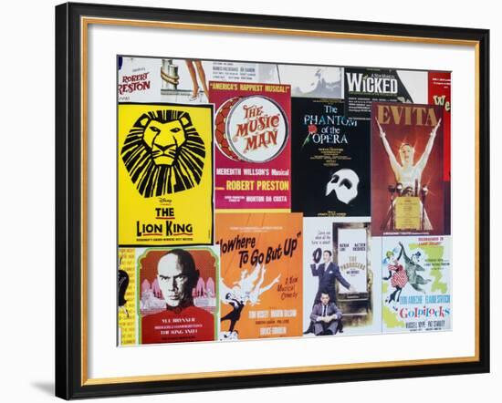 NYC Street Art - Patchwork of Old Posters of Broadway Musicals - Times Square - Manhattan-Philippe Hugonnard-Framed Photographic Print