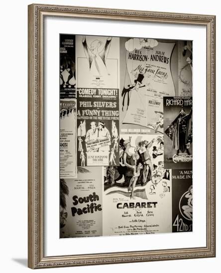 NYC Street Art - Patchwork of Old Posters of Broadway Musicals - Times Square - Manhattan-Philippe Hugonnard-Framed Photographic Print