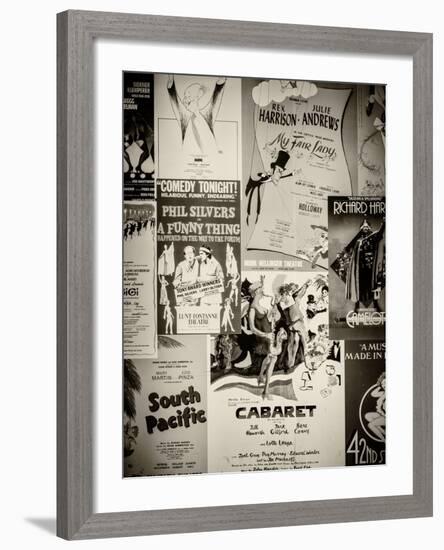 NYC Street Art - Patchwork of Old Posters of Broadway Musicals - Times Square - Manhattan-Philippe Hugonnard-Framed Photographic Print