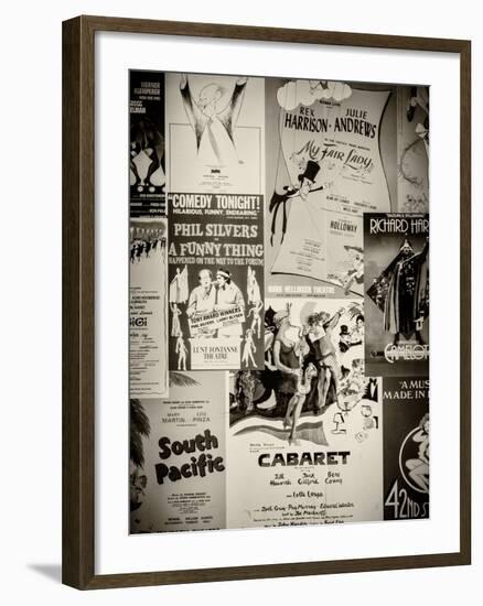 NYC Street Art - Patchwork of Old Posters of Broadway Musicals - Times Square - Manhattan-Philippe Hugonnard-Framed Photographic Print