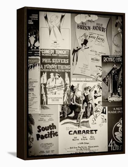 NYC Street Art - Patchwork of Old Posters of Broadway Musicals - Times Square - Manhattan-Philippe Hugonnard-Framed Premier Image Canvas