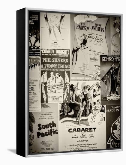 NYC Street Art - Patchwork of Old Posters of Broadway Musicals - Times Square - Manhattan-Philippe Hugonnard-Framed Premier Image Canvas