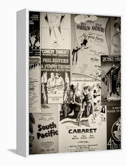 NYC Street Art - Patchwork of Old Posters of Broadway Musicals - Times Square - Manhattan-Philippe Hugonnard-Framed Premier Image Canvas